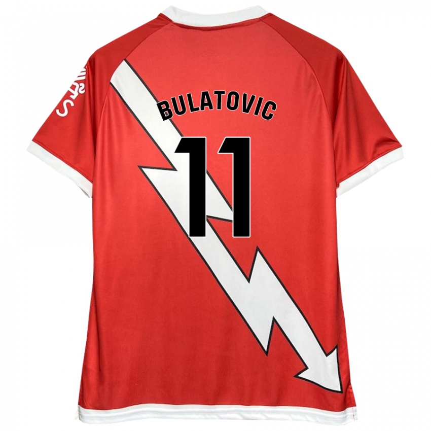 Niño Camiseta Slađana Bulatović #11 Blanco Rojo 1ª Equipación 2024/25 La Camisa Argentina