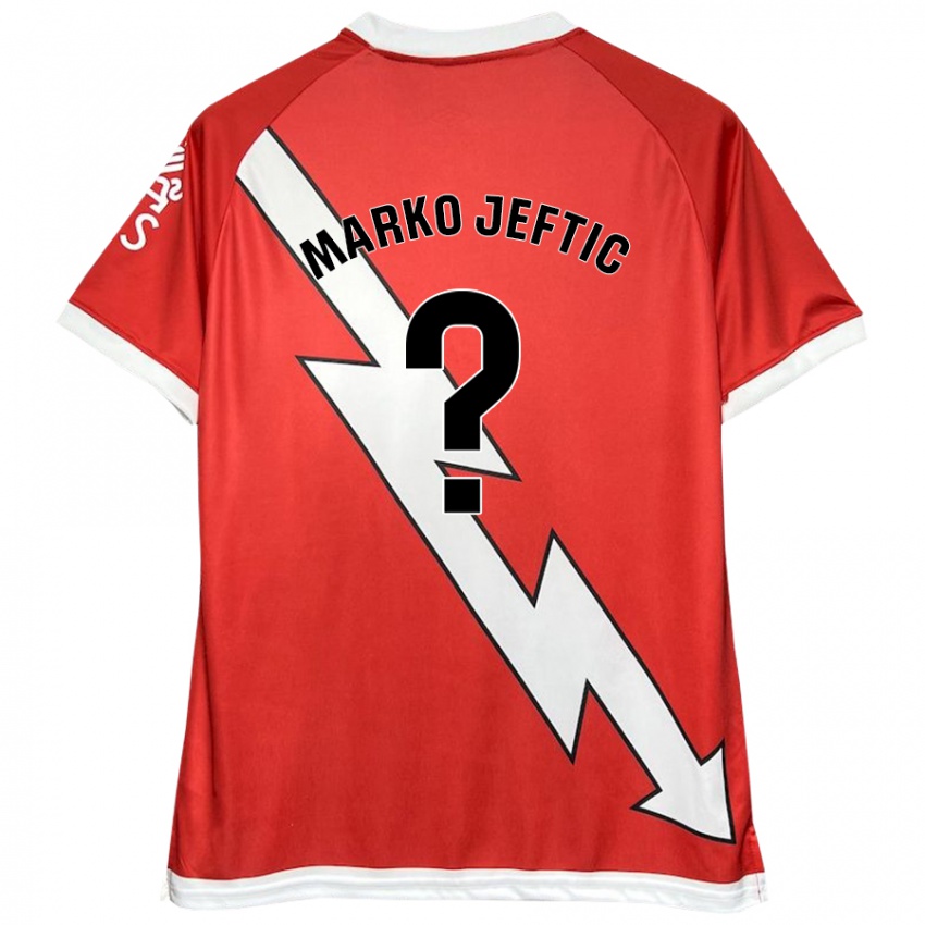 Niño Camiseta Marko Jeftic #0 Blanco Rojo 1ª Equipación 2024/25 La Camisa Argentina