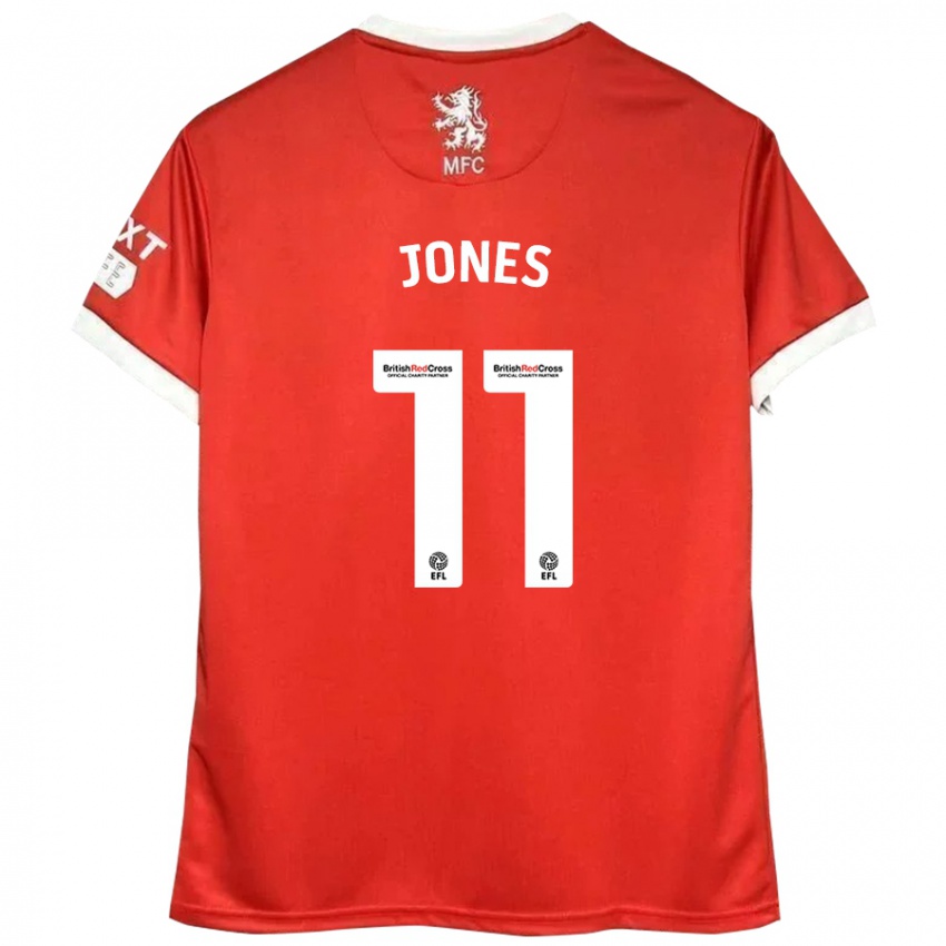 Niño Camiseta Isaiah Jones #11 Rojo Blanco 1ª Equipación 2024/25 La Camisa Argentina