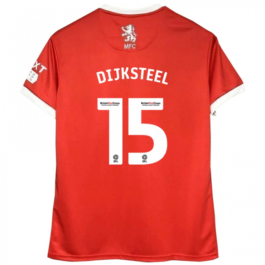 Niño Camiseta Anfernee Dijksteel #15 Rojo Blanco 1ª Equipación 2024/25 La Camisa Argentina