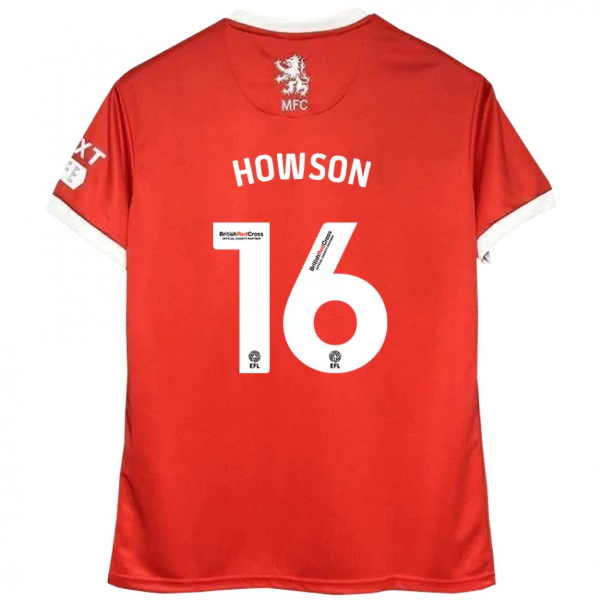 Niño Camiseta Jonathan Howson #16 Rojo Blanco 1ª Equipación 2024/25 La Camisa Argentina