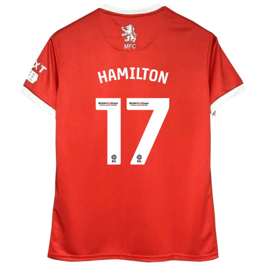 Niño Camiseta Micah Hamilton #17 Rojo Blanco 1ª Equipación 2024/25 La Camisa Argentina