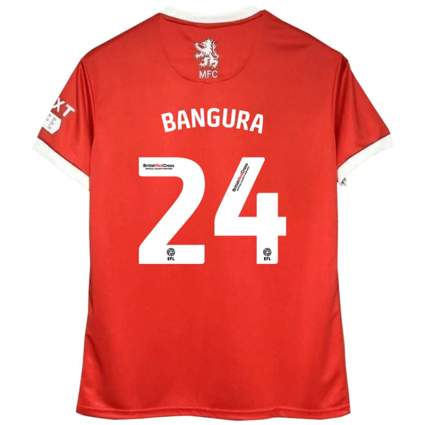 Niño Camiseta Alex Bangura #24 Rojo Blanco 1ª Equipación 2024/25 La Camisa Argentina