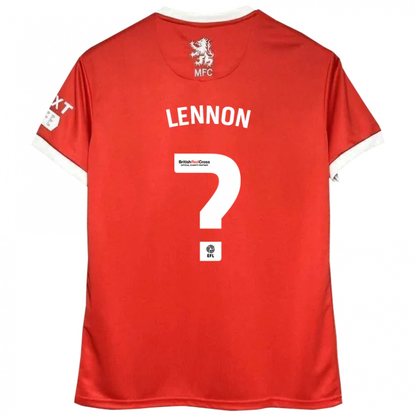 Niño Camiseta Charlie Lennon #0 Rojo Blanco 1ª Equipación 2024/25 La Camisa Argentina