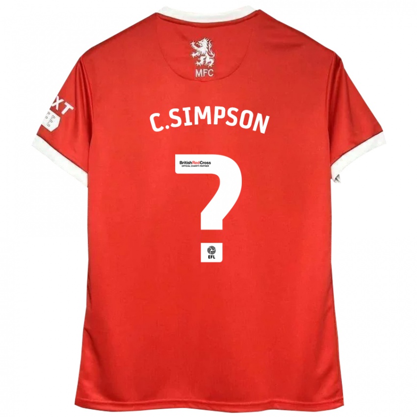 Niño Camiseta Cameron Simpson #0 Rojo Blanco 1ª Equipación 2024/25 La Camisa Argentina