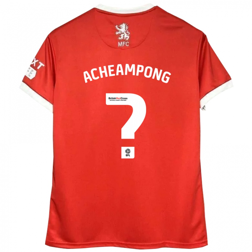 Niño Camiseta Prince Acheampong #0 Rojo Blanco 1ª Equipación 2024/25 La Camisa Argentina