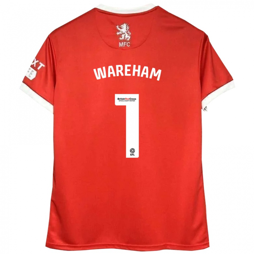 Niño Camiseta Laura Wareham #1 Rojo Blanco 1ª Equipación 2024/25 La Camisa Argentina