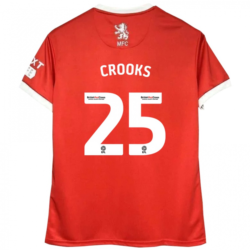 Niño Camiseta Matt Crooks #25 Rojo Blanco 1ª Equipación 2024/25 La Camisa Argentina