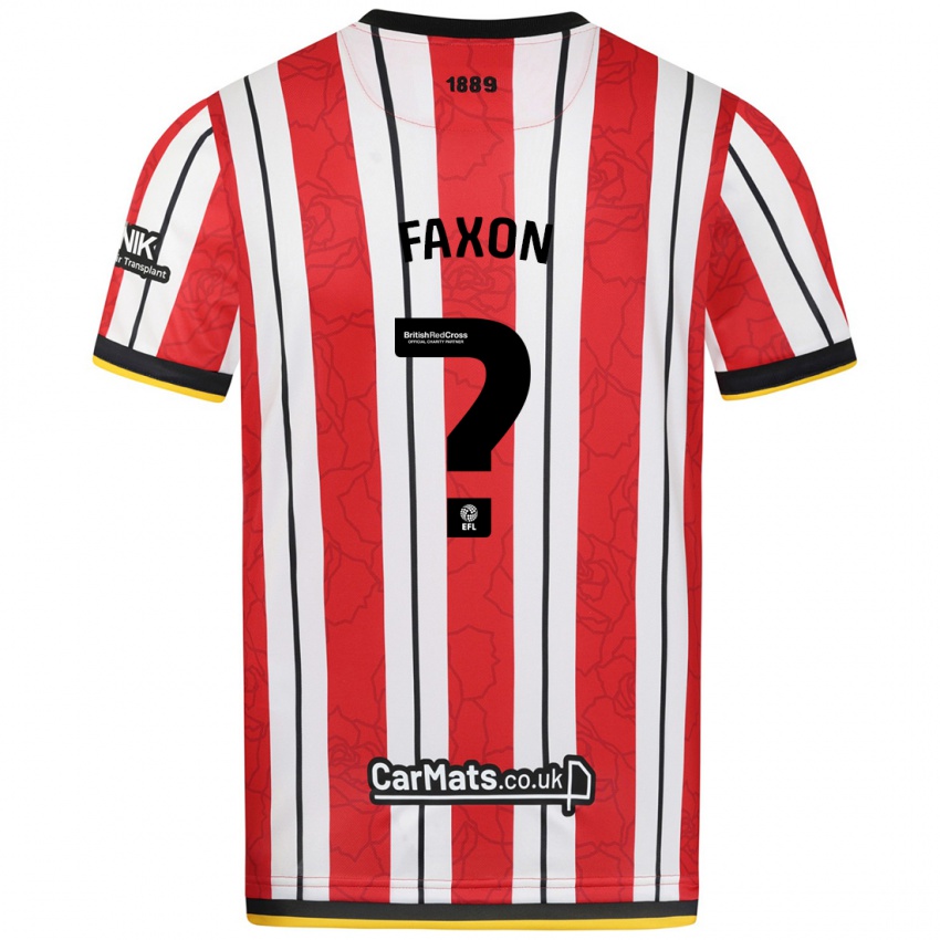 Niño Camiseta Luke Faxon #0 Rojo Blanco Rayas 1ª Equipación 2024/25 La Camisa Argentina