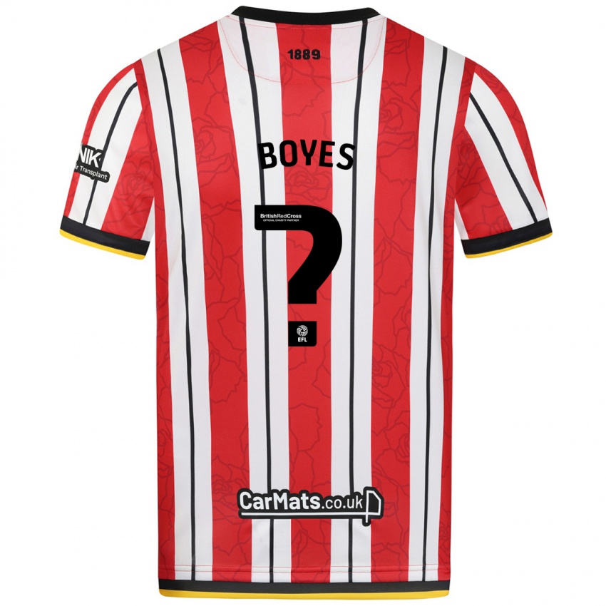 Niño Camiseta Harry Boyes #0 Rojo Blanco Rayas 1ª Equipación 2024/25 La Camisa Argentina