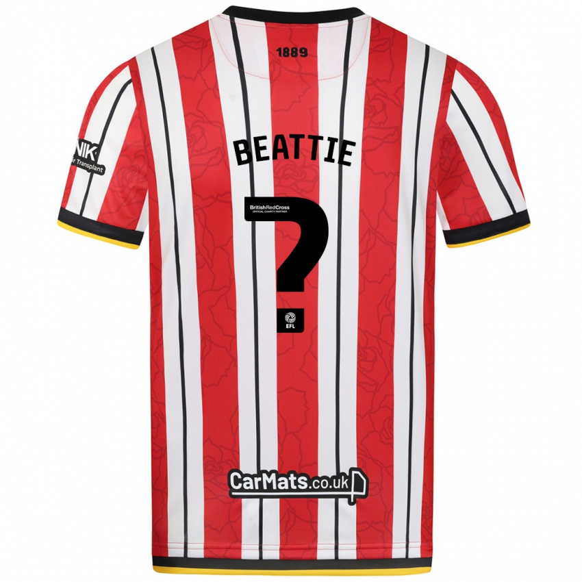 Niño Camiseta Jevan Beattie #0 Rojo Blanco Rayas 1ª Equipación 2024/25 La Camisa Argentina