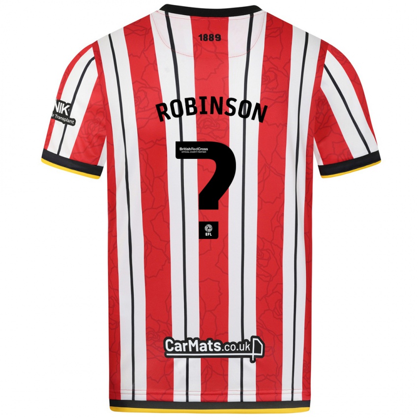 Niño Camiseta Monique Robinson #0 Rojo Blanco Rayas 1ª Equipación 2024/25 La Camisa Argentina