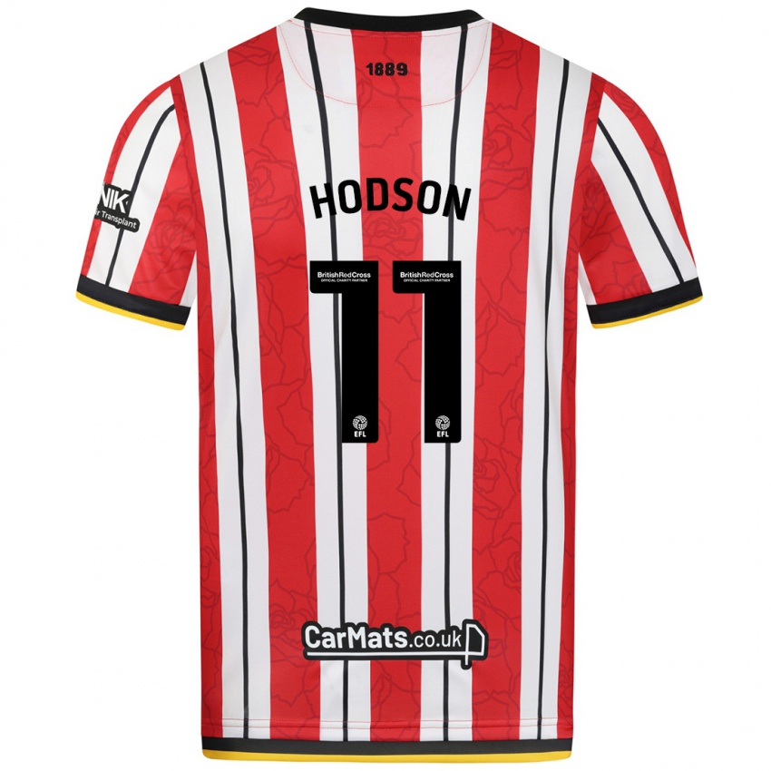 Niño Camiseta Ashley Hodson #11 Rojo Blanco Rayas 1ª Equipación 2024/25 La Camisa Argentina