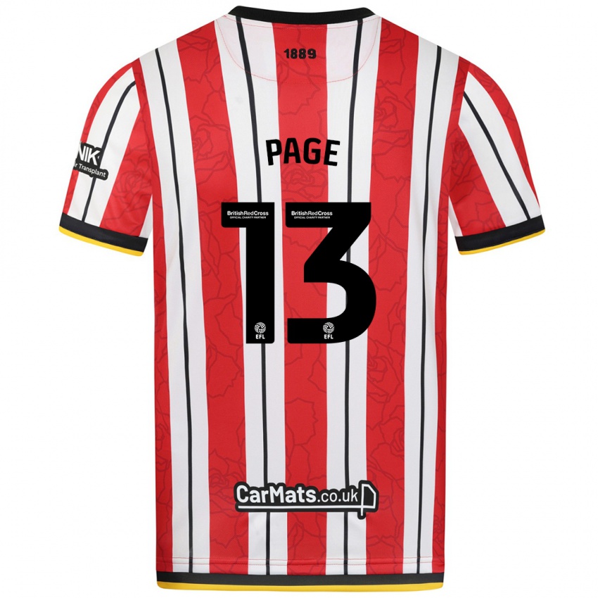 Niño Camiseta Olivia Page #13 Rojo Blanco Rayas 1ª Equipación 2024/25 La Camisa Argentina