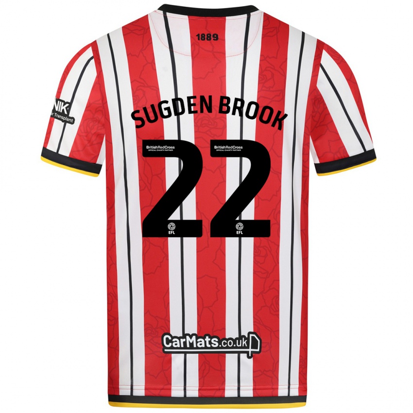 Niño Camiseta Darcie Sugden-Brook #22 Rojo Blanco Rayas 1ª Equipación 2024/25 La Camisa Argentina