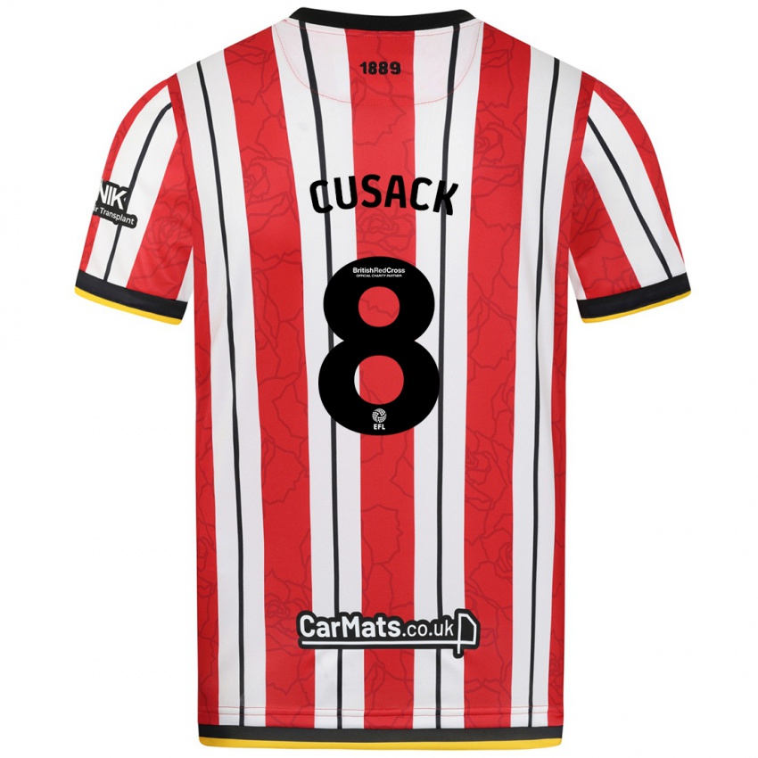 Niño Camiseta Maddy Cusack † #8 Rojo Blanco Rayas 1ª Equipación 2024/25 La Camisa Argentina