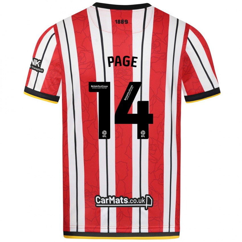 Niño Camiseta Olivia Jane Page #14 Rojo Blanco Rayas 1ª Equipación 2024/25 La Camisa Argentina