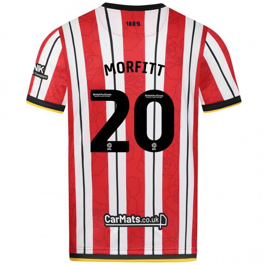 Niño Camiseta Izzy Morfitt #20 Rojo Blanco Rayas 1ª Equipación 2024/25 La Camisa Argentina