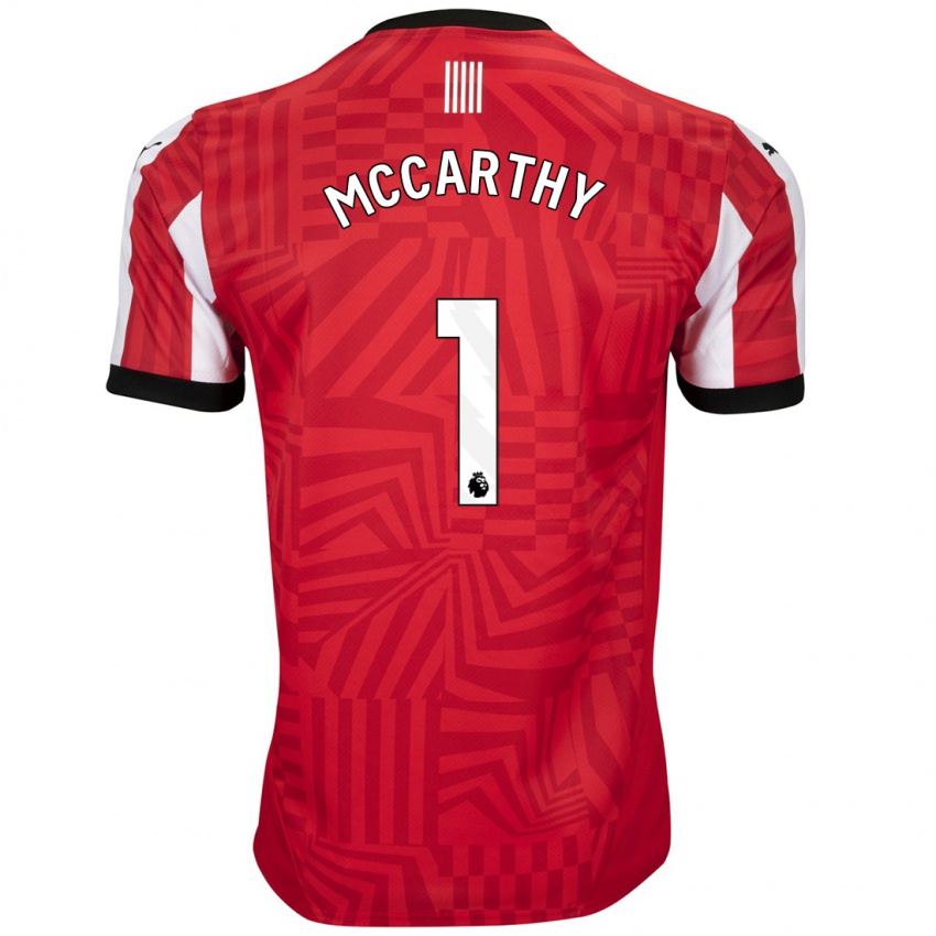 Niño Camiseta Alex Mccarthy #1 Rojo Blanco 1ª Equipación 2024/25 La Camisa Argentina