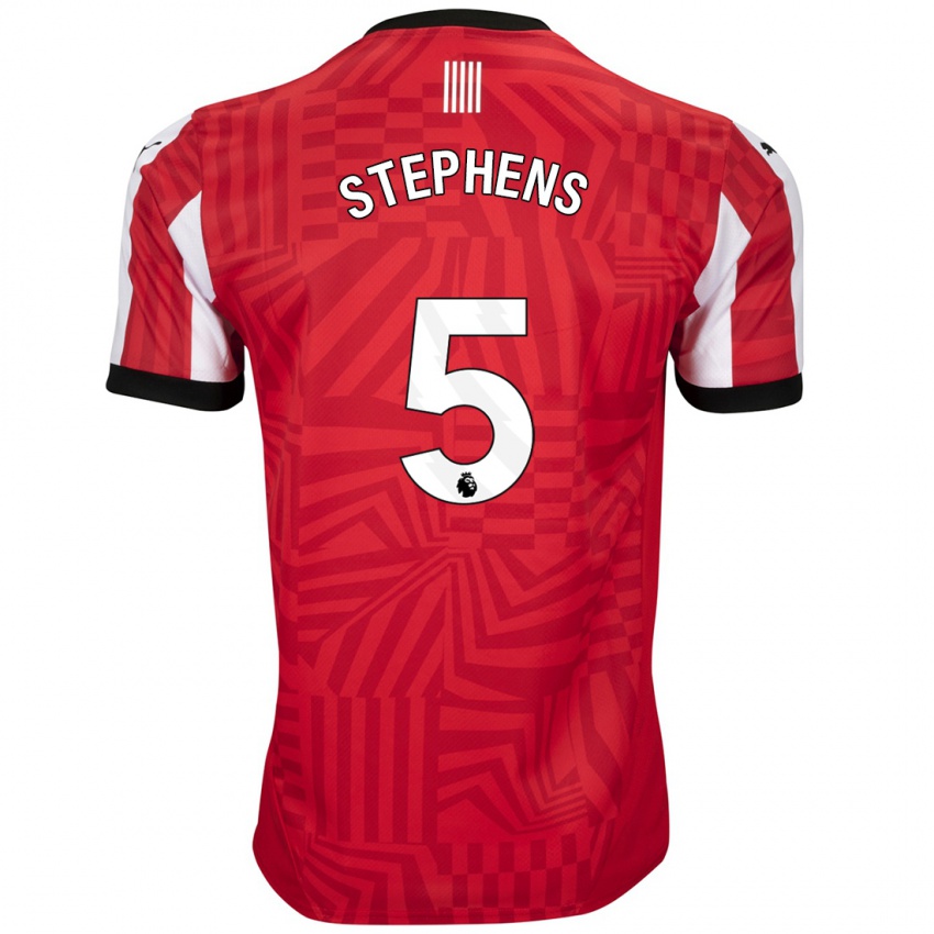 Niño Camiseta Jack Stephens #5 Rojo Blanco 1ª Equipación 2024/25 La Camisa Argentina