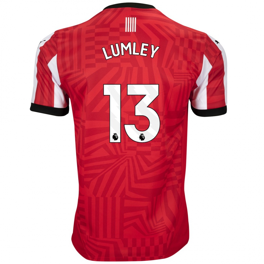 Niño Camiseta Joe Lumley #13 Rojo Blanco 1ª Equipación 2024/25 La Camisa Argentina