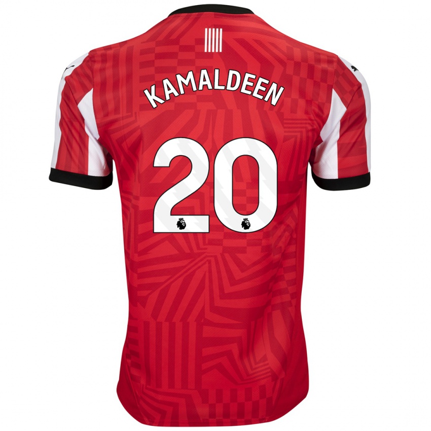 Niño Camiseta Kamaldeen Sulemana #20 Rojo Blanco 1ª Equipación 2024/25 La Camisa Argentina