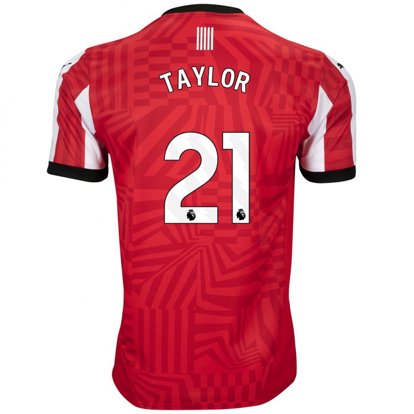 Niño Camiseta Charlie Taylor #21 Rojo Blanco 1ª Equipación 2024/25 La Camisa Argentina