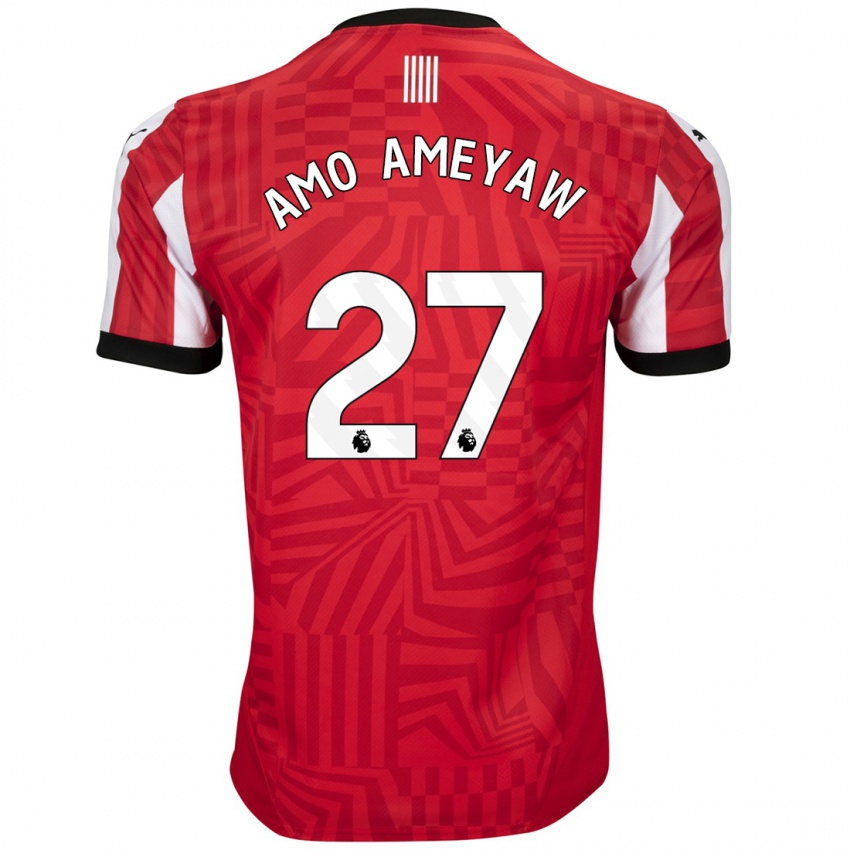 Niño Camiseta Samuel Amo-Ameyaw #27 Rojo Blanco 1ª Equipación 2024/25 La Camisa Argentina