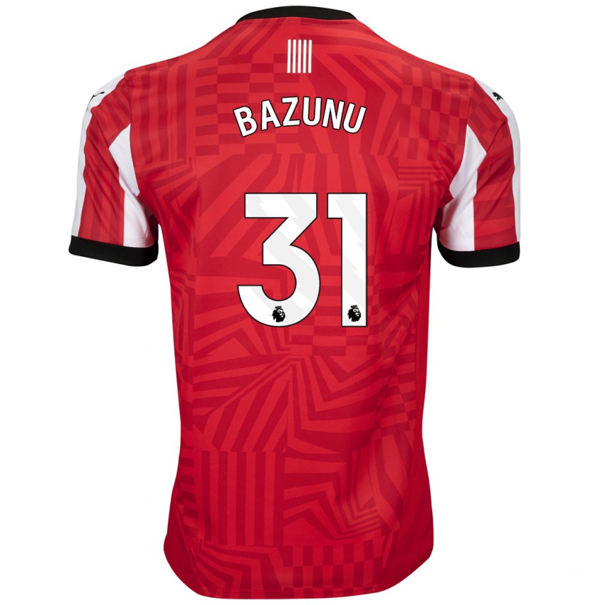 Niño Camiseta Gavin Bazunu #31 Rojo Blanco 1ª Equipación 2024/25 La Camisa Argentina