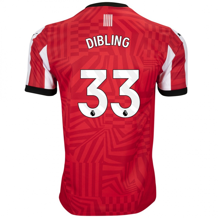 Niño Camiseta Tyler Dibling #33 Rojo Blanco 1ª Equipación 2024/25 La Camisa Argentina