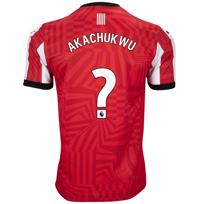 Niño Camiseta Romeo Akachukwu #0 Rojo Blanco 1ª Equipación 2024/25 La Camisa Argentina