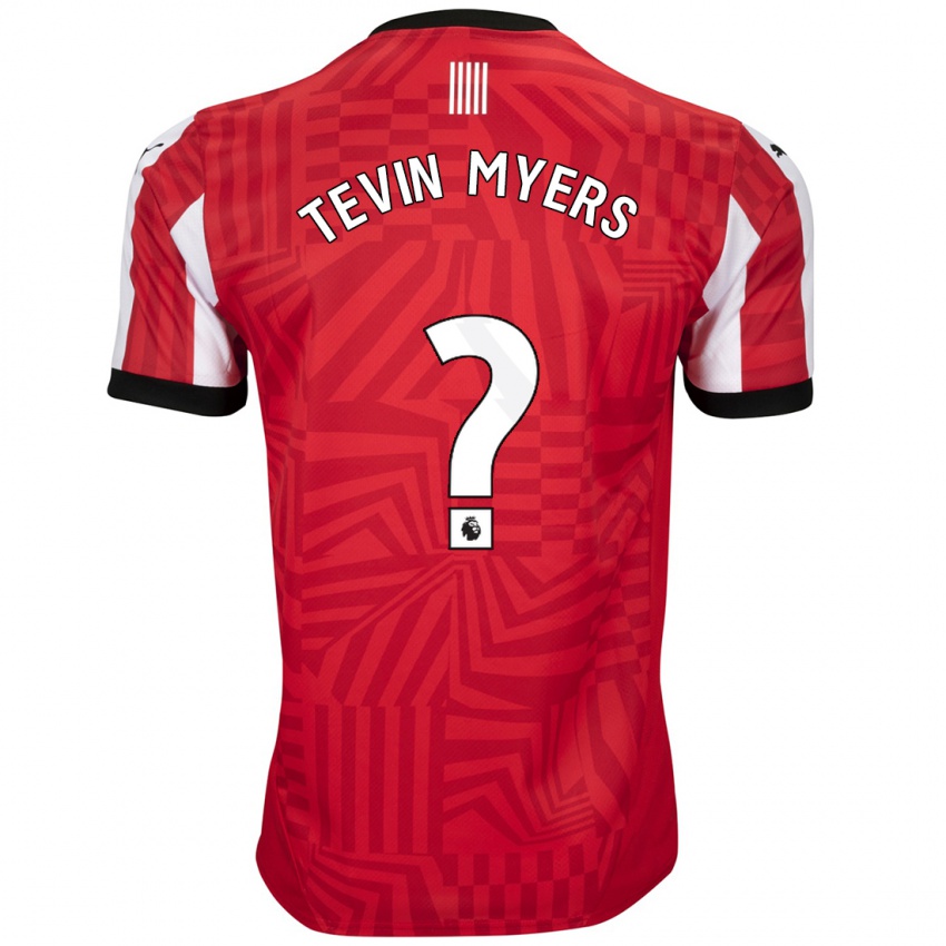 Niño Camiseta Tevin Myers #0 Rojo Blanco 1ª Equipación 2024/25 La Camisa Argentina