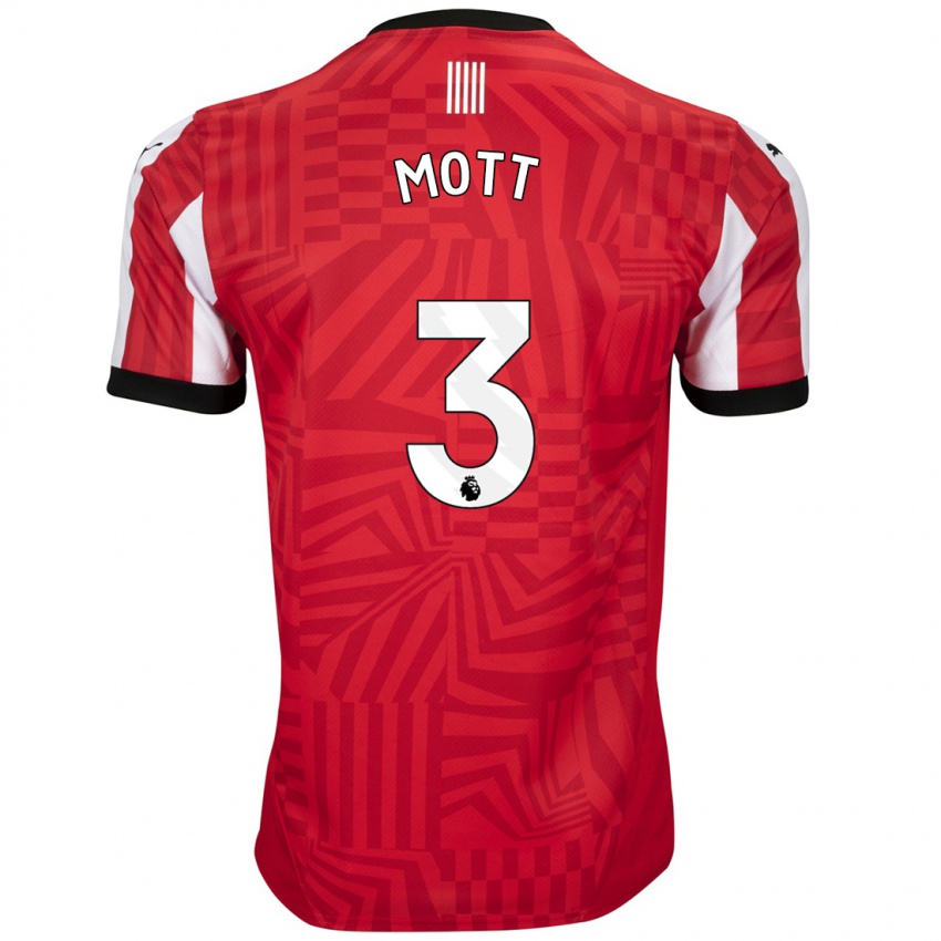 Niño Camiseta Millicent Mott #3 Rojo Blanco 1ª Equipación 2024/25 La Camisa Argentina