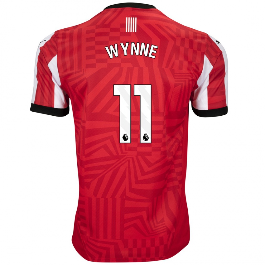 Niño Camiseta Megan Wynne #11 Rojo Blanco 1ª Equipación 2024/25 La Camisa Argentina