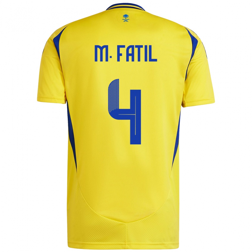 Niño Camiseta Mohammed Al-Fatil #4 Amarillo Azul 1ª Equipación 2024/25 La Camisa Argentina