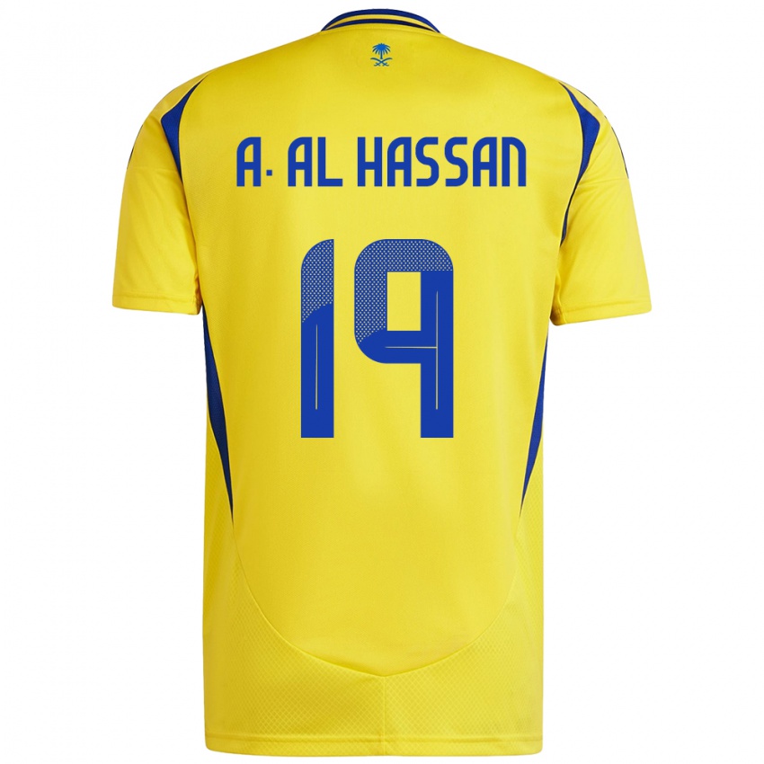 Niño Camiseta Ali Al-Hassan #19 Amarillo Azul 1ª Equipación 2024/25 La Camisa Argentina