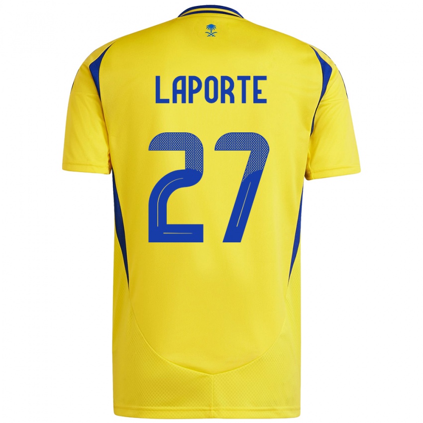 Niño Camiseta Aymeric Laporte #27 Amarillo Azul 1ª Equipación 2024/25 La Camisa Argentina