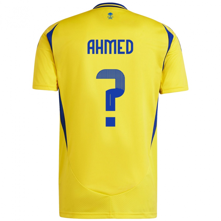 Niño Camiseta Al Anood Ahmed #0 Amarillo Azul 1ª Equipación 2024/25 La Camisa Argentina