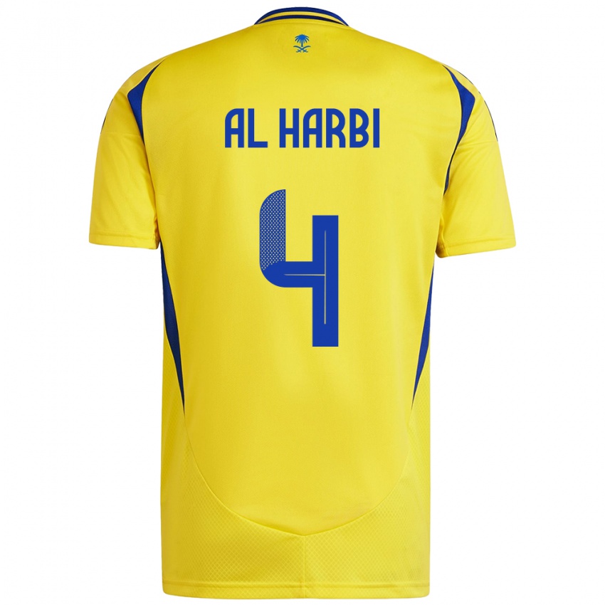 Niño Camiseta Fay Al-Harbi #4 Amarillo Azul 1ª Equipación 2024/25 La Camisa Argentina