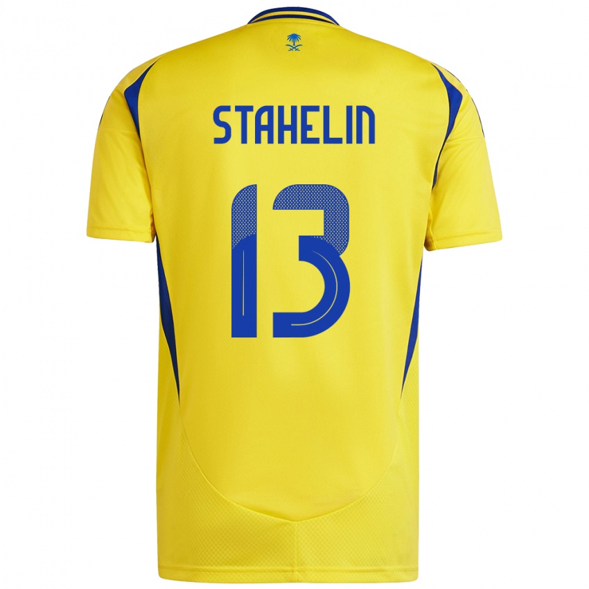 Niño Camiseta Izabela Stahelin #13 Amarillo Azul 1ª Equipación 2024/25 La Camisa Argentina