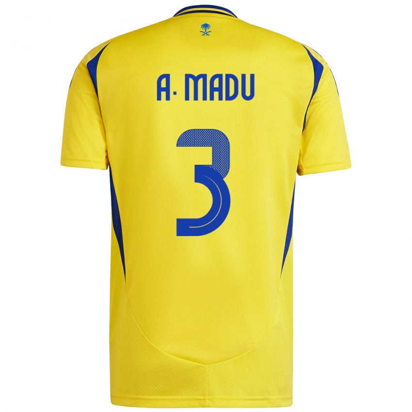 Niño Camiseta Abdullah Madu #3 Amarillo Azul 1ª Equipación 2024/25 La Camisa Argentina