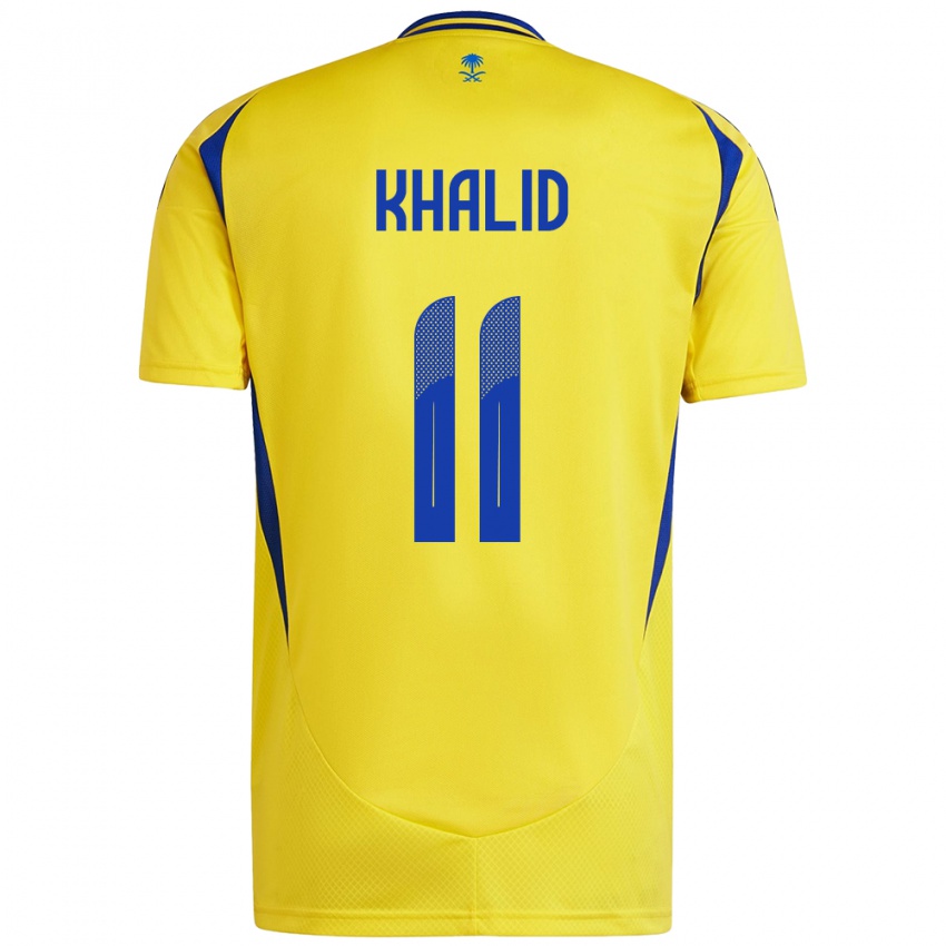 Niño Camiseta Khalid Al-Ghannam #11 Amarillo Azul 1ª Equipación 2024/25 La Camisa Argentina