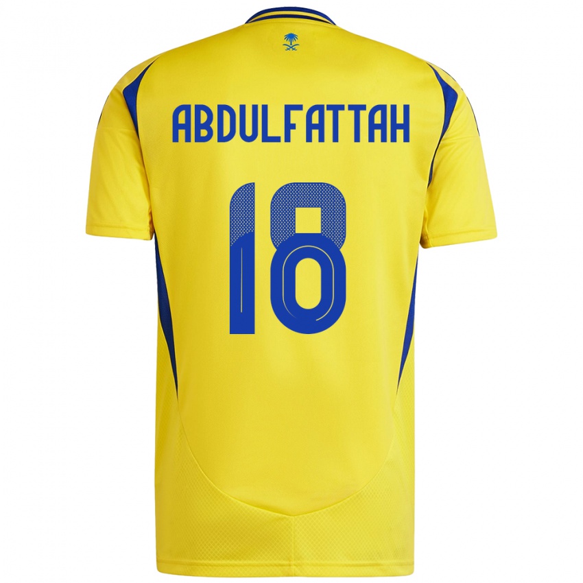 Niño Camiseta Abdulfattah Adam #18 Amarillo Azul 1ª Equipación 2024/25 La Camisa Argentina