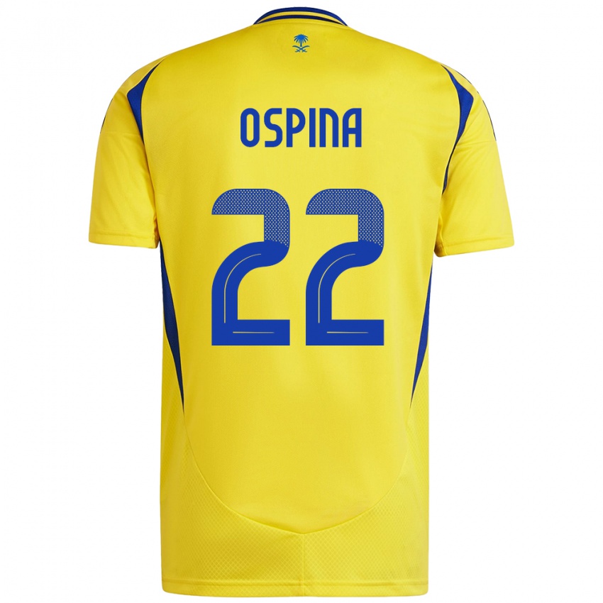 Niño Camiseta David Ospina #22 Amarillo Azul 1ª Equipación 2024/25 La Camisa Argentina