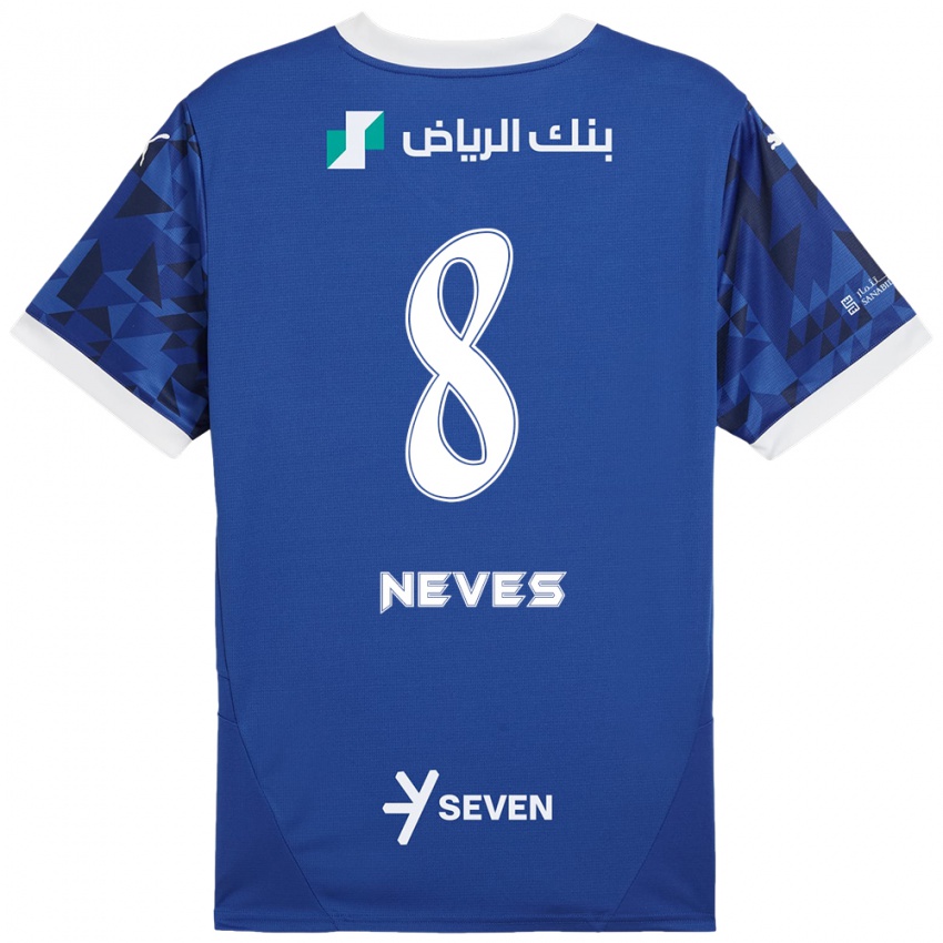 Niño Camiseta Rúben Neves #8 Azul Oscuro Blanco 1ª Equipación 2024/25 La Camisa Argentina