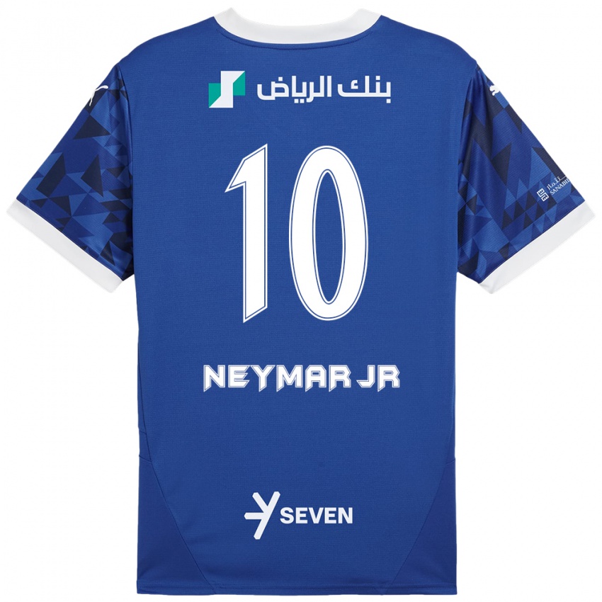 Niño Camiseta Neymar #10 Azul Oscuro Blanco 1ª Equipación 2024/25 La Camisa Argentina