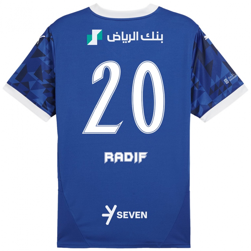 Niño Camiseta Abdullah Radif #20 Azul Oscuro Blanco 1ª Equipación 2024/25 La Camisa Argentina