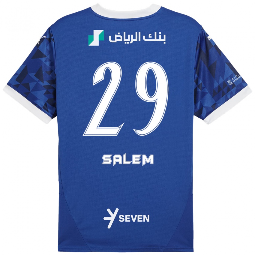 Niño Camiseta Salem Al-Dawsari #29 Azul Oscuro Blanco 1ª Equipación 2024/25 La Camisa Argentina