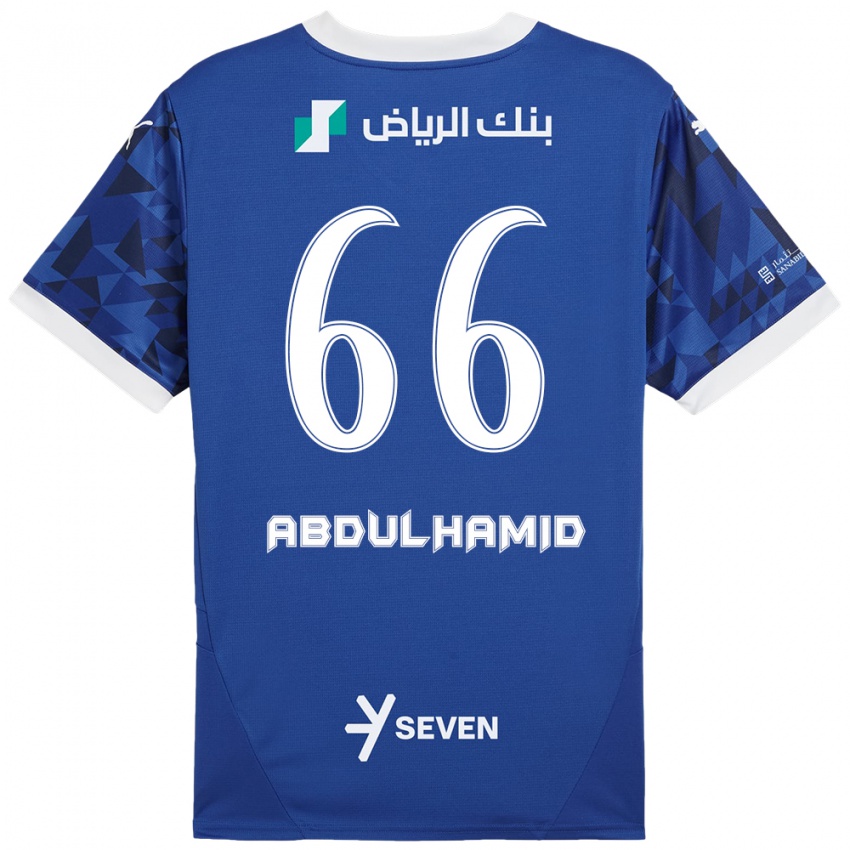 Niño Camiseta Saud Abdulhamid #66 Azul Oscuro Blanco 1ª Equipación 2024/25 La Camisa Argentina