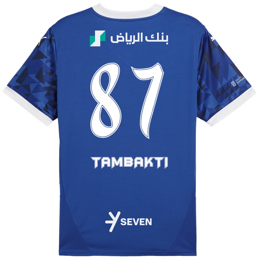 Niño Camiseta Hassan Tambakti #87 Azul Oscuro Blanco 1ª Equipación 2024/25 La Camisa Argentina